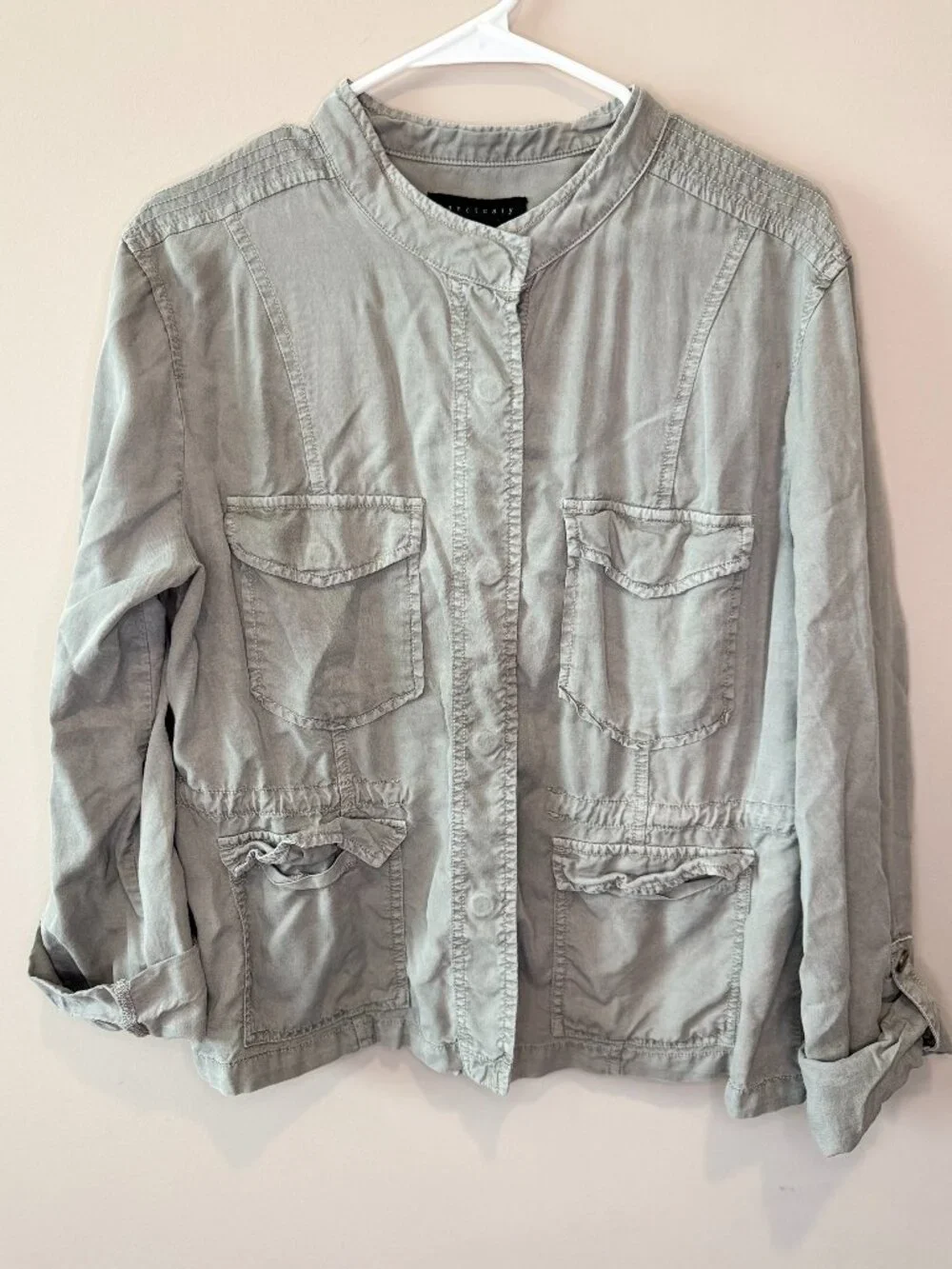 Women’s Sancutary Utility Lightweight Button-Up Shacket Jacket Green XL - Picture 1 of 8